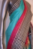 Black & White Checks Handloom Soft Silk Saree